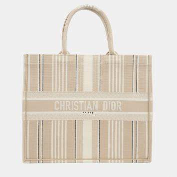 Pre Owned حقيبة يد من ديور بوك توت قماش بني كبيرة