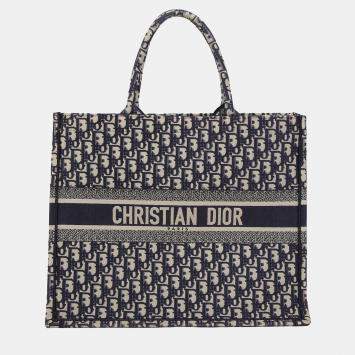 مملوكة مسبقًا Dior Book Tote Large Blue Canvas Tote Bag