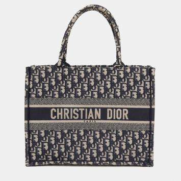 مملوكة مسبقًا Dior Book Tote Medium Blue Canvas Tote Bag