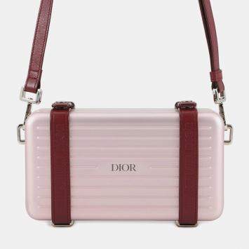 مملوكة مسبقًا Dior Rimowa Collaboration Personal Clutch Bag Pink Aluminium Leather