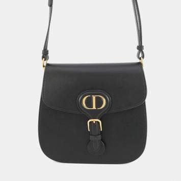 مملوكة مسبقًا Dior Bobby Frame Shoulder Bag Black Leather Size Medium