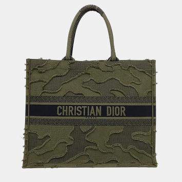Pre Owned Dior Green Canvas Book Tote Bag 42