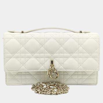 مملوكة مسبقًا Dior White Leather My Dior Top Handle Mini Bag