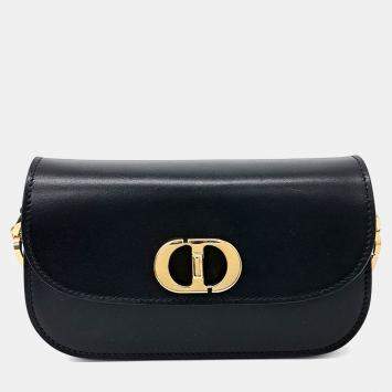 Pre Owned Dior Black Leather 30 Montaigne Avenue Small Bag