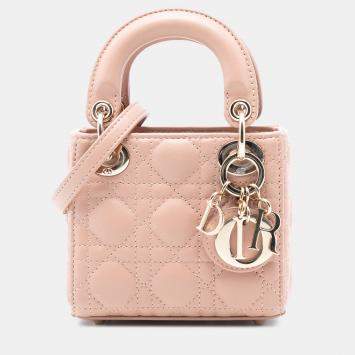 Pre Owned حقيبة ديور ليدي ديور ميكرو الجلد البني Cannage