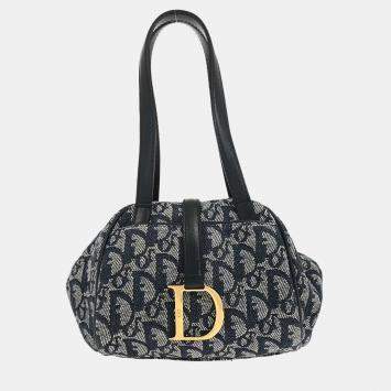 Pre Owned Christian Dior Navy Trotter Handbag