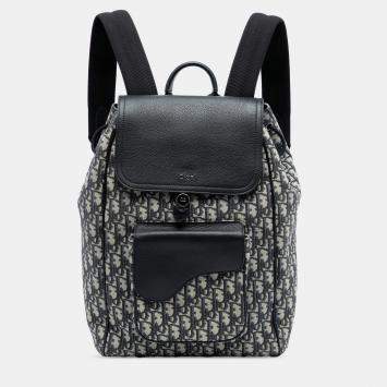 Pre Owned حقيبة ظهر ديور بلو أوبليك قماش سرج