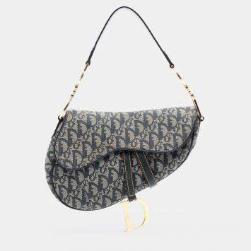 Pre Owned حقيبة سرج ديور قماش ديوريسيمو أزرق