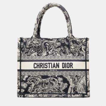 مملوكة مسبقًا Dior Blue Small Canvas Embroidered Reverse Dioriviera Toile De Jouy Book Tote
