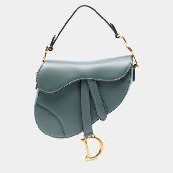 Pre Owned Dior Green Mini Smooth Calfskin Saddle Bag
