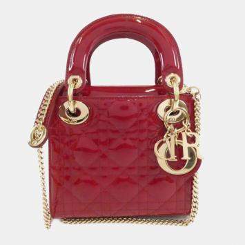 مملوكة مسبقًا Christian Dior Lady Mini Red Patent Handbag