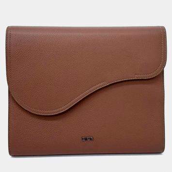 Pre Owned Dior Brown Leather iPad Pouch