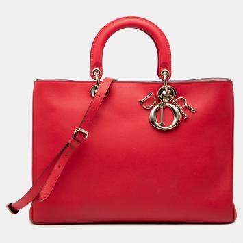 Pre Owned Dior Red Large Smooth Calfskin Diorissimo Satchel