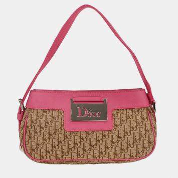 Pre Owned Christian Dior Beige Trotter Handbag