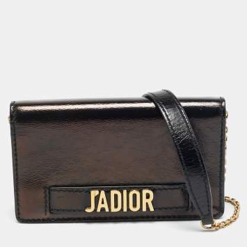 Pre Owned Dior J'Adior Chain Mini Black Leather Shoulder Bag