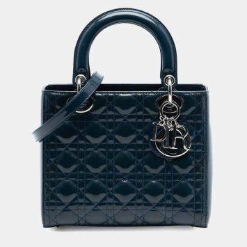مملوكة مسبقًا Dior Blue Medium Patent Cannage Lady Dior