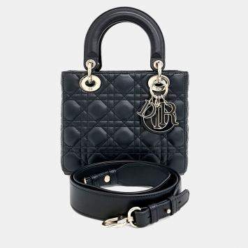 Pre Owned Dior Black Leather Lady Bag Small