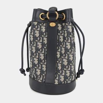 مملوكة مسبقًا Dior Oblique Backpack Navy/Beige Canvas Leather Size Small