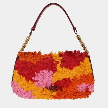 Pre Owned Christian Dior Red Fabric Malice Handbag