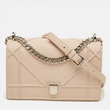 Pre Owned حقيبة كتف ديور ديوراما جلد أزرق وسط بقلاپ