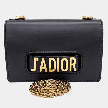 Pre Owned Dior Black Leather JaDior Chain Shoulder Bag