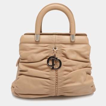 مملوكة مسبقًا حقيبة يد توتس ديور كيرينينا جلد أسود بإطار