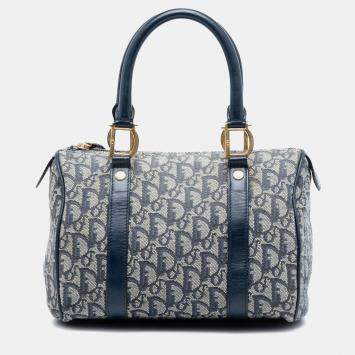 مملوكة مسبقًا Dior Blue Small Diorissimo Trotter Canvas Boston Bag