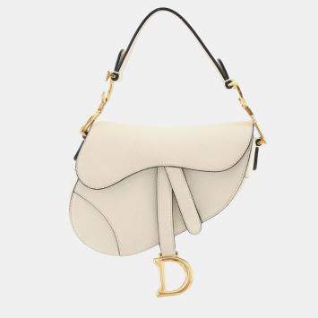 مملوكة مسبقًا Dior Saddle Bag White Leather Size Mini