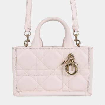مملوكة مسبقًا Dior Macrocannage Book Tote 2Way Powder Pink Calf Leather Size Mini