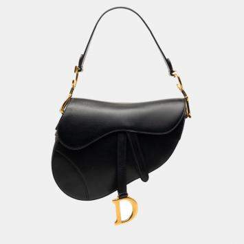 مملوكة مسبقًا Dior Black Smooth Calfskin Saddle Bag
