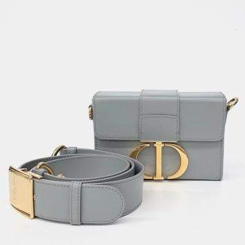 Pre Owned Dior Grey Leather 30 Montaigne Box Bag