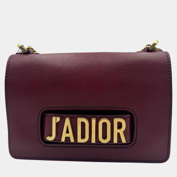 Pre Owned Dior Brugundy Leather J'Adior Shoulder Bag