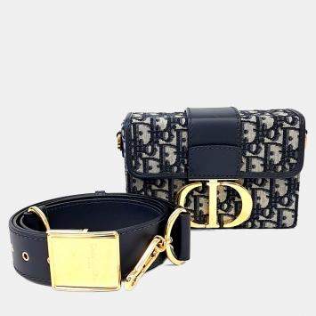 Pre Owned Dior Multicolor Fabric Oblique 30 Montaigne Box Bag