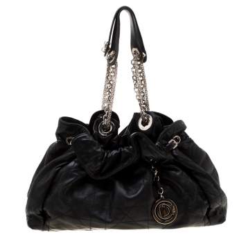 Pre Owned Dior Black Cannage Leather Le Trente Hobo