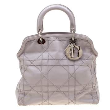 Pre Owned Dior Light Purple Cannage Leather Granville Tote