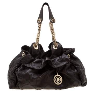 Pre Owned Dior Brown Quilted Cannage Leather Le Trente Hobo