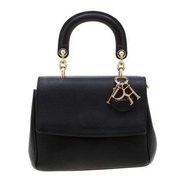 Pre Owned Dior Black Leather Mini Be Dior Top Handle Bag