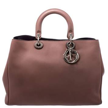 Pre Owned Dior Old Rose Leather Large Diorissimo Shopper Tote