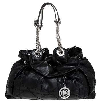 Pre Owned  Dior Black Cannage Leather Le Trente Hobo