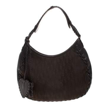 Pre Owned Dior Dark Brown Diorissimo Nylon Hobo