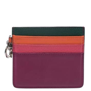 Pre Owned Dior Multicolor Leather Lady Dior Card Holder