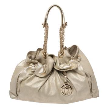 Pre Owned Dior Metallic Gold Leather Le Trente Hobo
