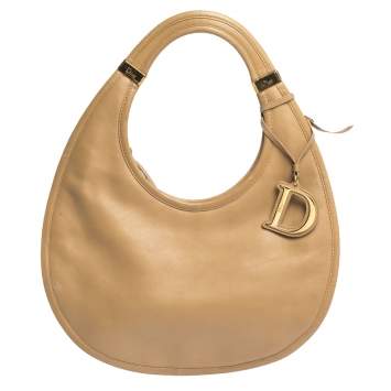 Pre Owned Dior Beige Leather Diorita Hobo