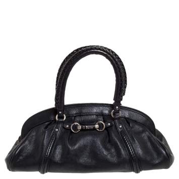 Pre Owned Dior Black Leather Small My Dior Frame Satchel 