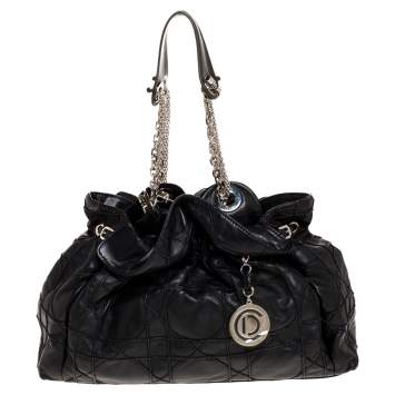 Pre Owned Dior Black Cannage Leather Le Trente Hobo