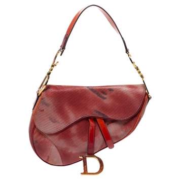 Pre Owned Dior Multicolor Suede and Patent Leather Saddle Tie Dye Bag