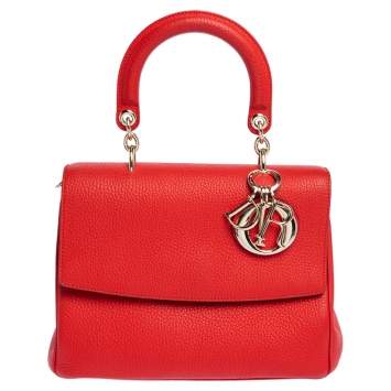 Pre Owned Dior Red Leather Small Be Dior Flap Bag