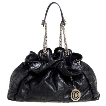 Pre Owned Dior Black Cannage Leather Le Trente Hobo