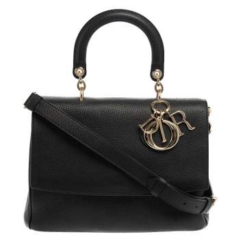 Pre Owned Dior Black Leather Medium Be Dior Flap Bag