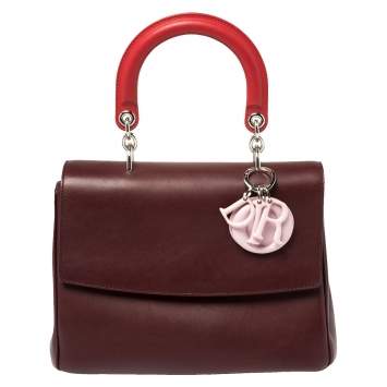 Pre Owned Dior Tri Color Leather Small Be Dior Flap Top Handle Bag